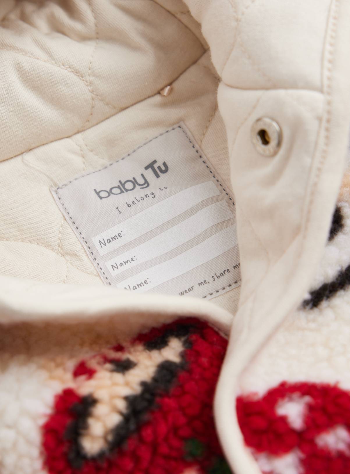 Christmas Milk & Cookies Borg Jacket 3-6 months - Image 2